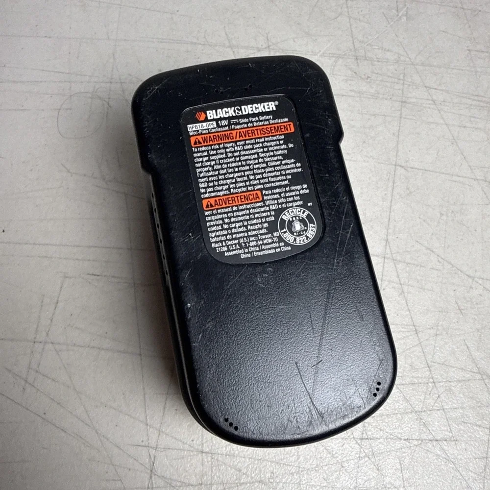 Genuine OEM Black & Decker 18V Volt Single Slide Pack Battery #240760-00